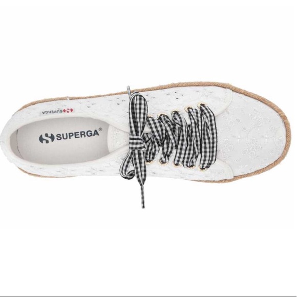 SUPERGA Sangallo Floral Eyelet gingham Sneakers 10 - Picture 6 of 11